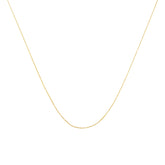 Solid 10K Yellow Gold 0.5Mm Slim And Dainty Rope Chain Necklace. Unisex Chain - Size 16" Inches